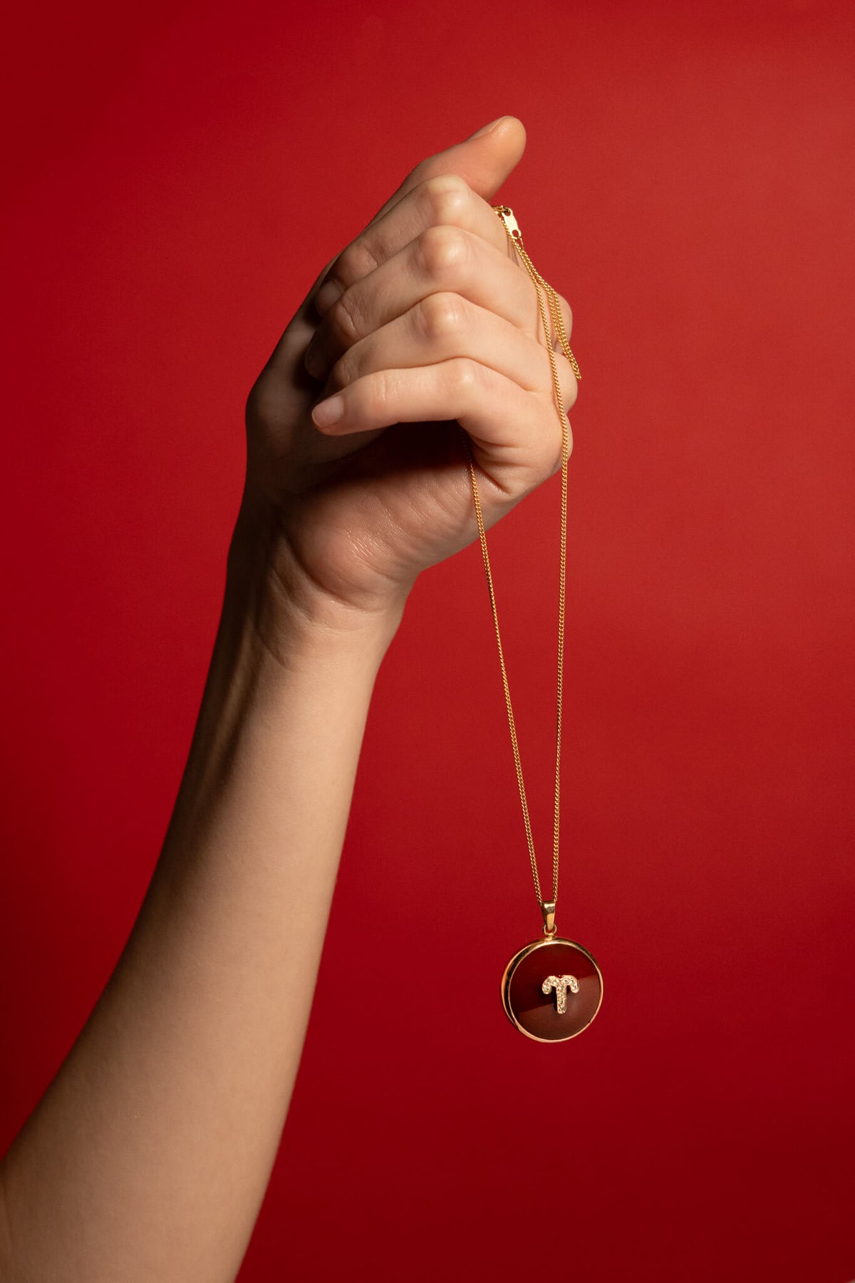 Aries zodiac pendant: carnelian cabochon and 14K Gold Vermeil.

Amuleto de Aries: cornalina cabujón y 14K Gold Vermeil.