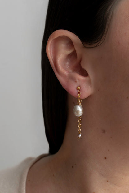 CALIPSO -14K Gold-Filled & Pearls Earrings