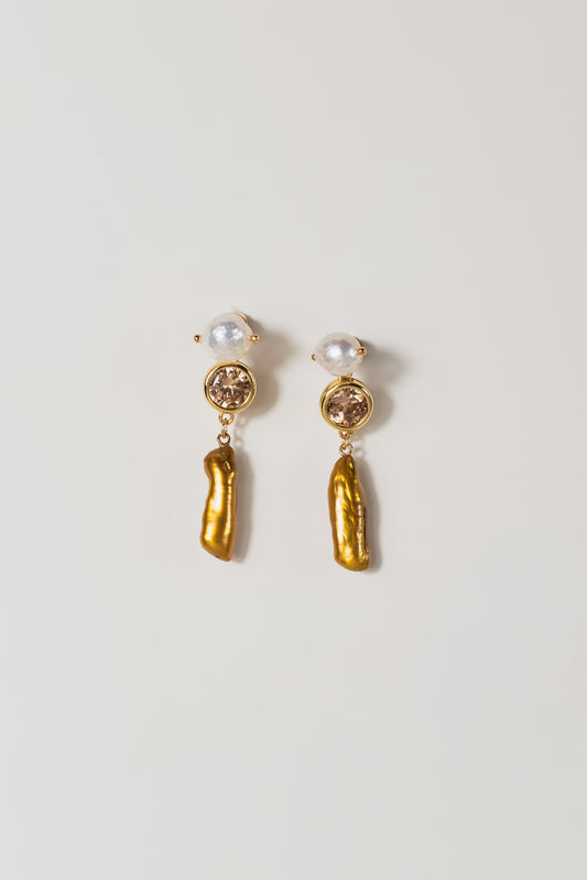 MAZU - 14K Gold-Filled & Pearls Earrings