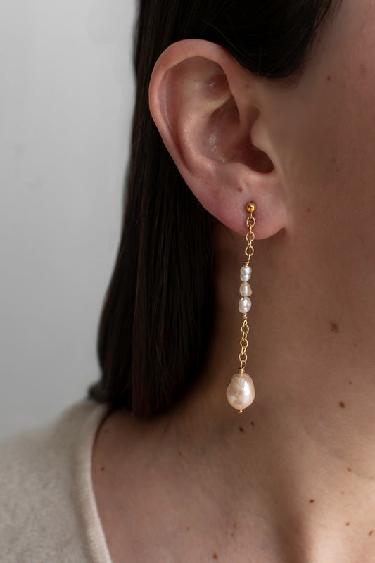 NEPTUNO -14K Gold-Filled & Pearls Earrings