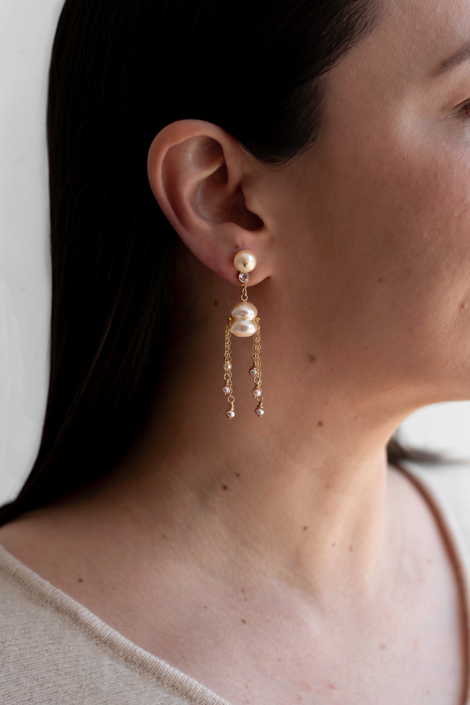 PLUTO -  14K Gold-Filled & Pearls Earrings